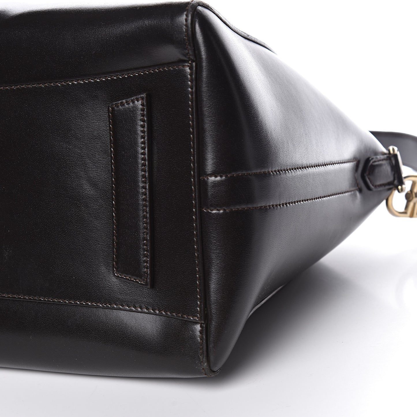 Shiny Lord Calfskin Medium Antigona Dark Brown