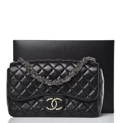 Chanel Lambskin Quilted Medium Westminster Pearl Flap Black 14 of 14