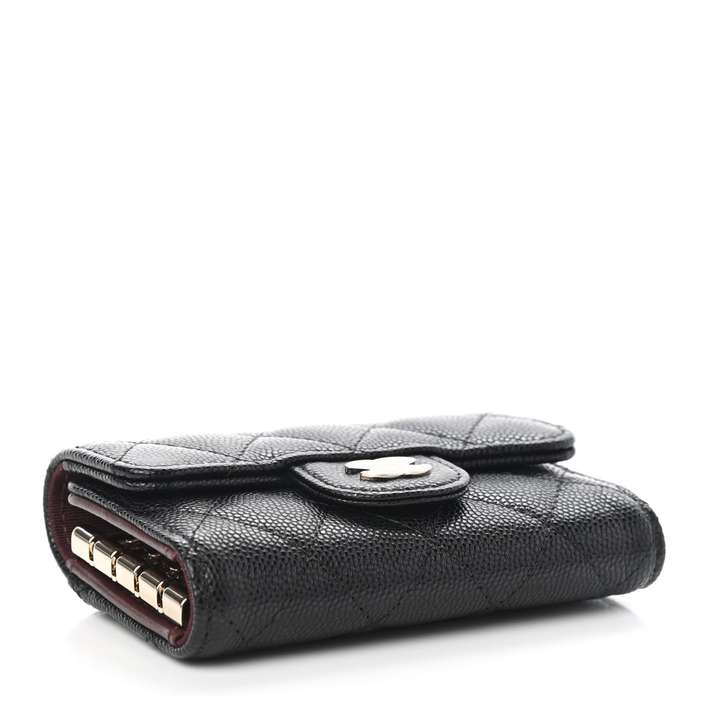 Caviar Quilted Classic 4 Key Holder Wallet Black