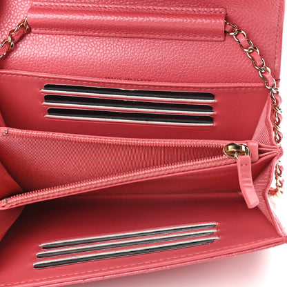 Chanel Iridescent Caviar Quilted Flap Mini Wallet On Chain WOC Pink 5 of 10