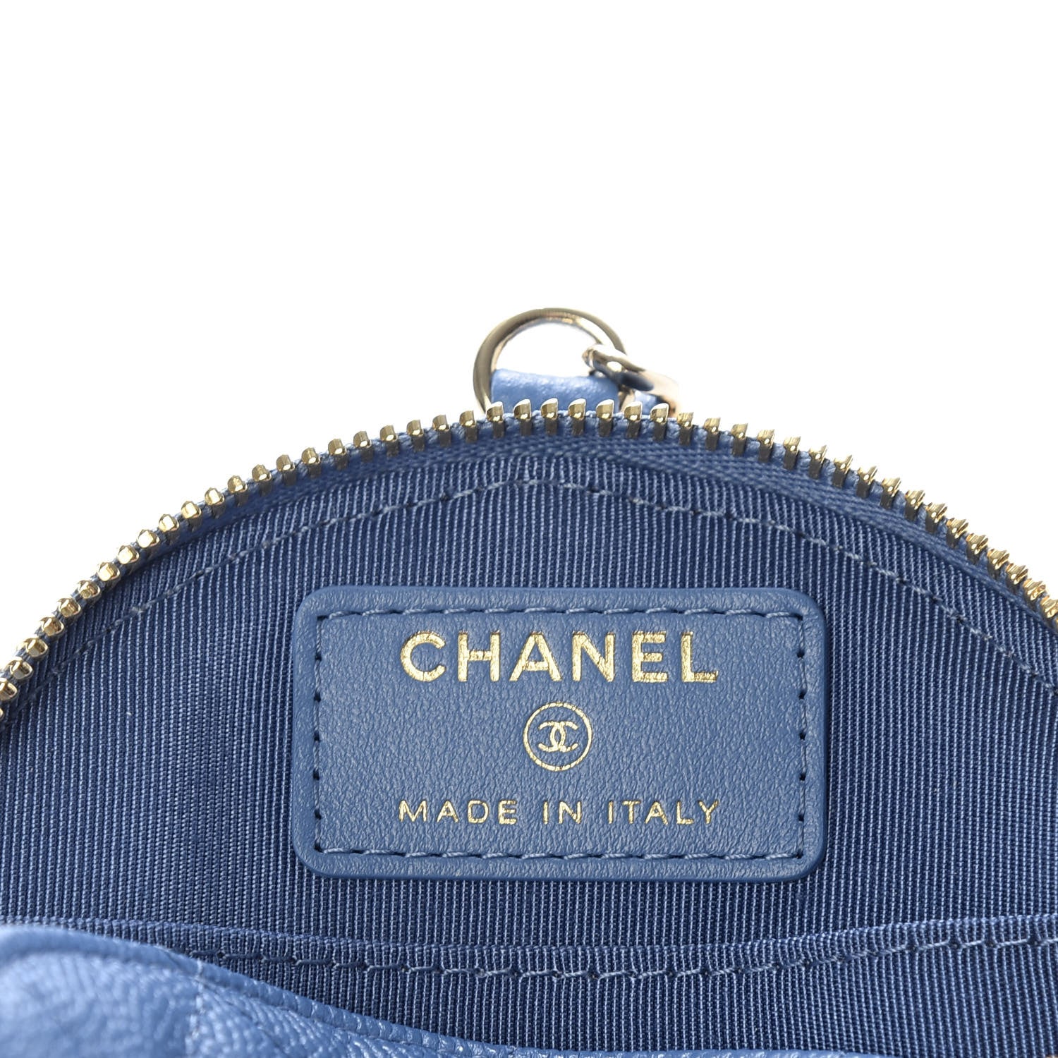 Chanel Caviar Quilted Zip Around Classic Coin Purse Light Blue 6 of 8