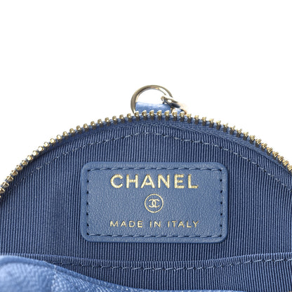 Chanel Caviar Quilted Zip Around Classic Coin Purse Light Blue 6 of 8