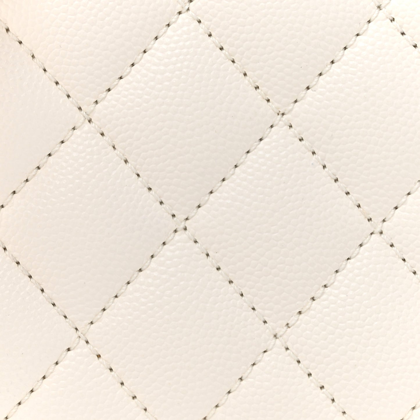 Caviar Quilted Small Coco Handle Flap White