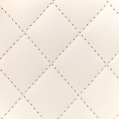 Chanel Caviar Quilted Small Coco Handle Flap White 9 of 11