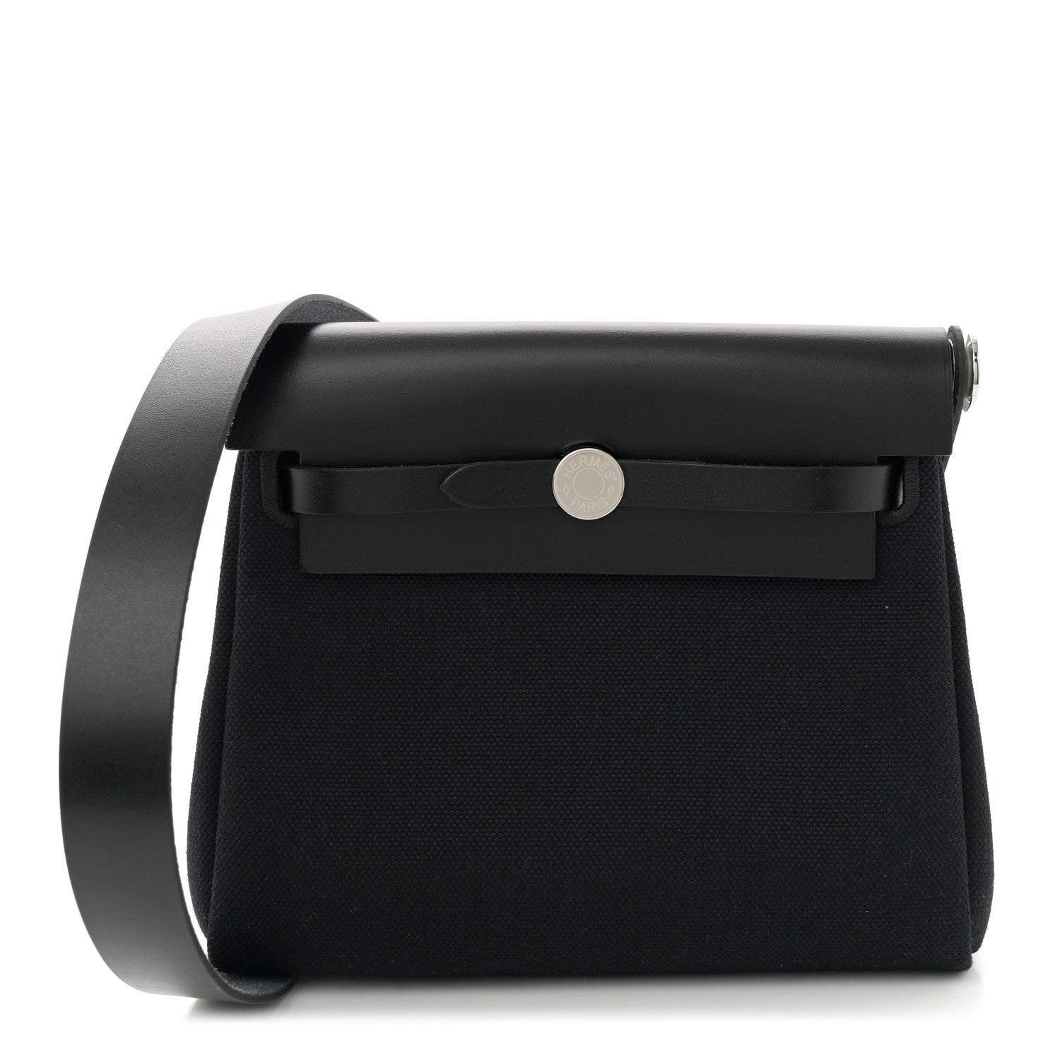 Hermes Military Toile Vache Hunter Herbag Zip Retourne 20 Black 1 of 11