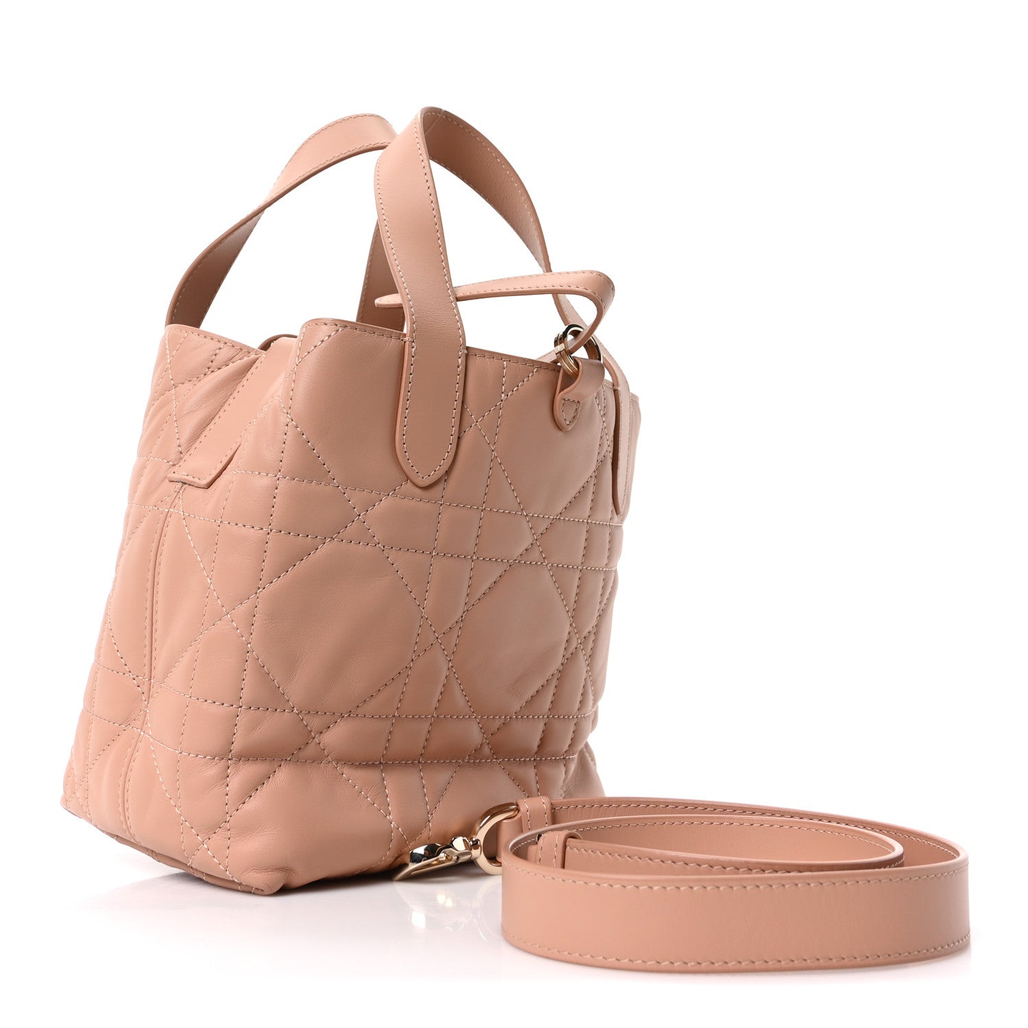 Christian Dior Calfskin Macrocannage Small Toujours Vertical Tote Rose des Vents 3 of 9