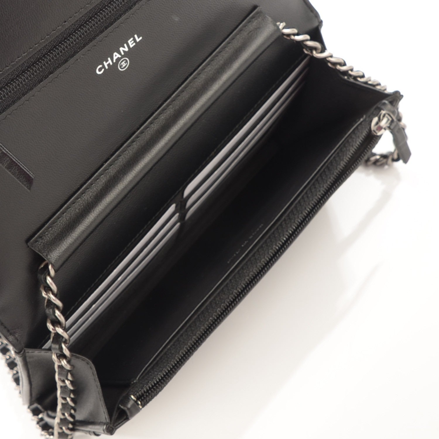 Chanel Lambskin Quilted Boy Wallet On Chain WOC Black 5 of 8