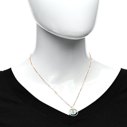 Messika 18K Rose Gold Diamond Turquoise PM Lucky Move Pendant Necklace 2 of 4