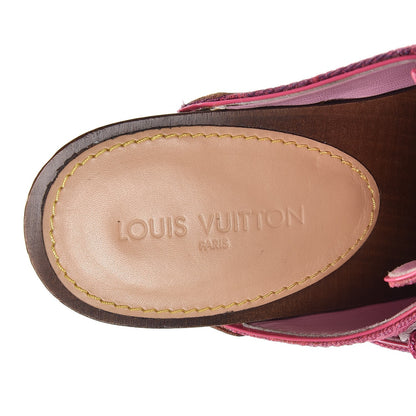 Louis Vuitton Denim Rosa Mule Clogs 38 Fuchsia 9 of 10