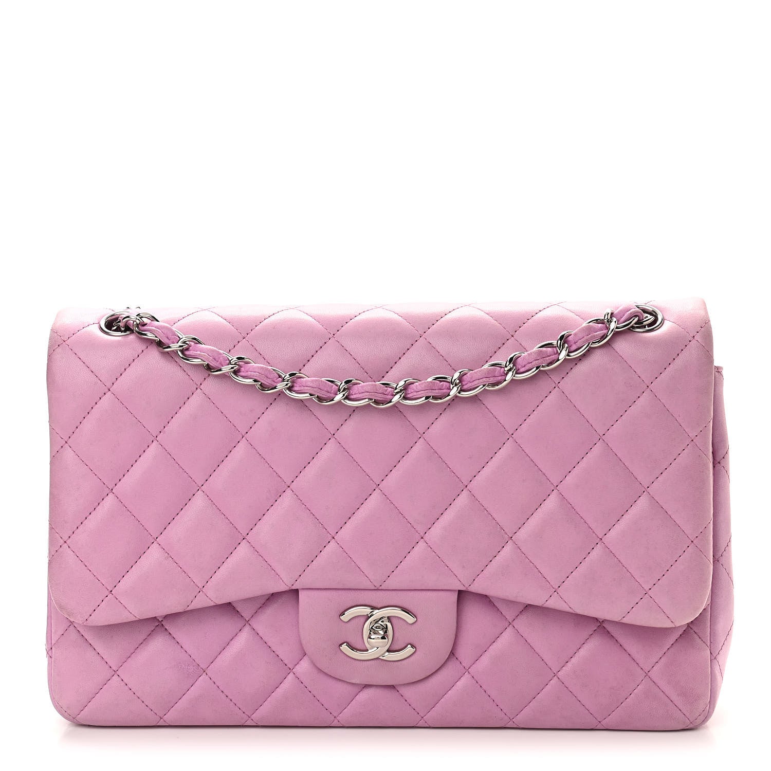 Chanel Lambskin Quilted Jumbo Double Flap Light Purple 1 of 11