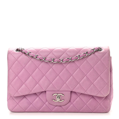 Chanel Lambskin Quilted Jumbo Double Flap Light Purple 1 of 11