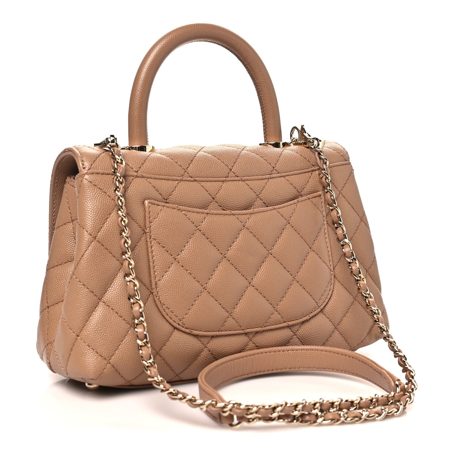 Chanel Caviar Quilted Mini Coco Handle Flap Beige 3 of 11