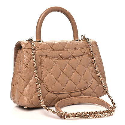 Chanel Caviar Quilted Mini Coco Handle Flap Beige 3 of 11