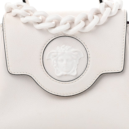 Versace Grained Calfskin Small La Medusa Top Handle Bag White 7 of 9