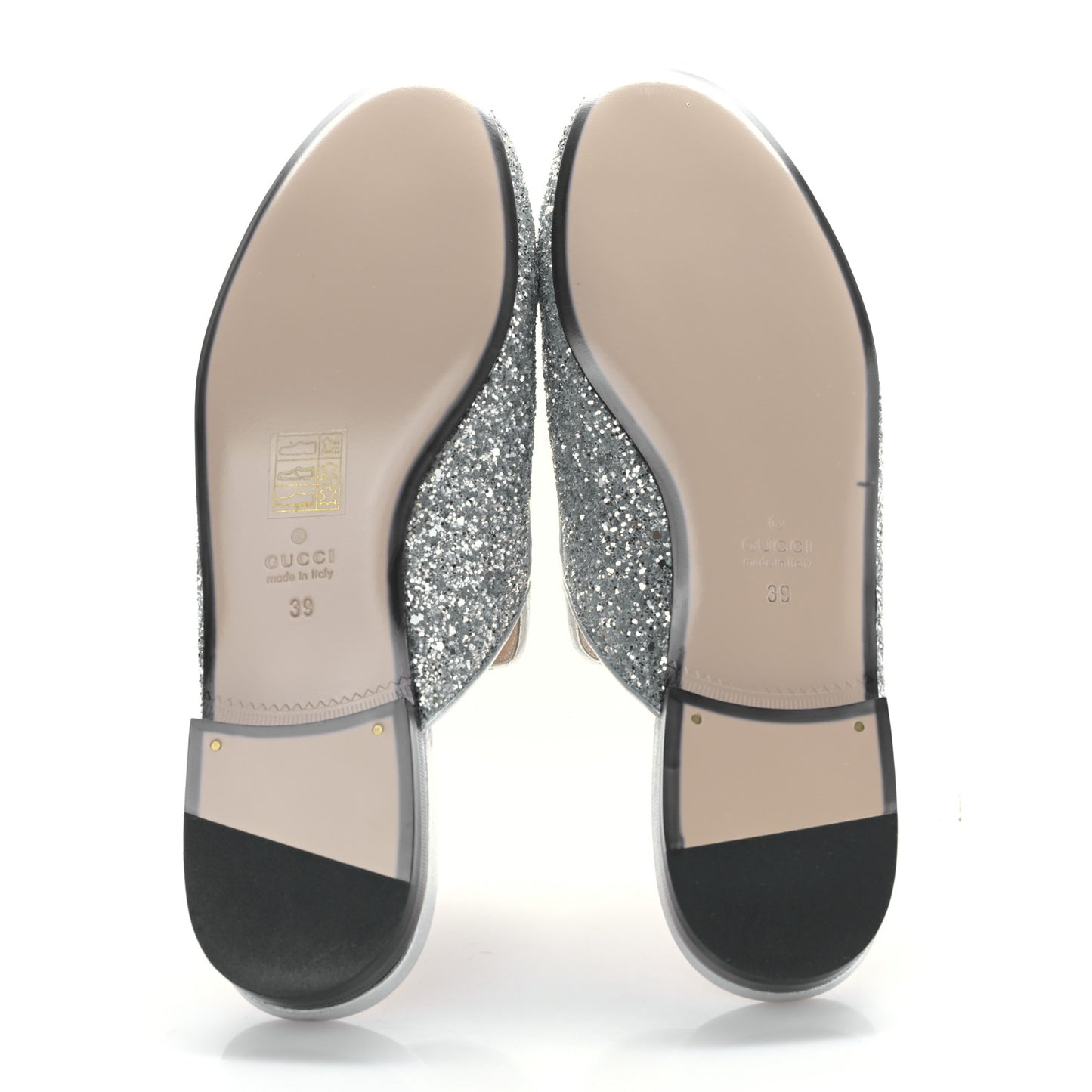 Glitter Womens Princetown Slippers 39 Silver