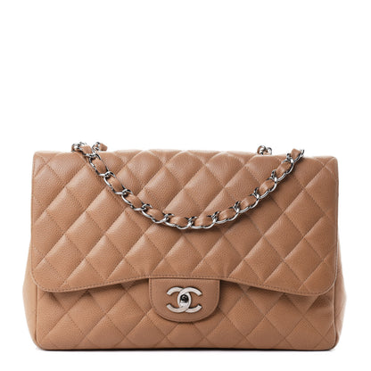 Chanel Caviar Quilted Jumbo Single Flap Beige 1 of 4