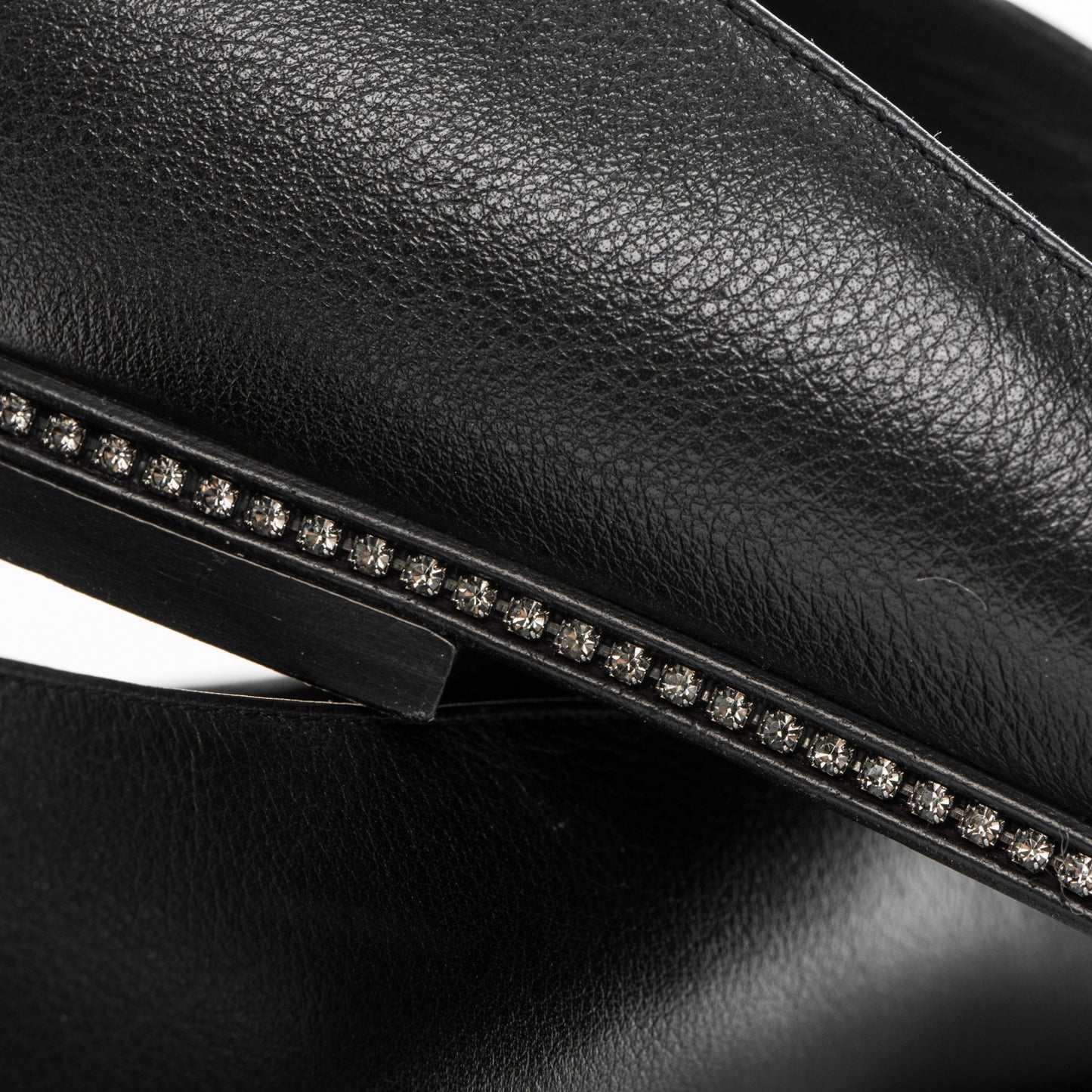 Patent Lambskin Crystal CC Cap Toe Ballerina Flats 39 Black