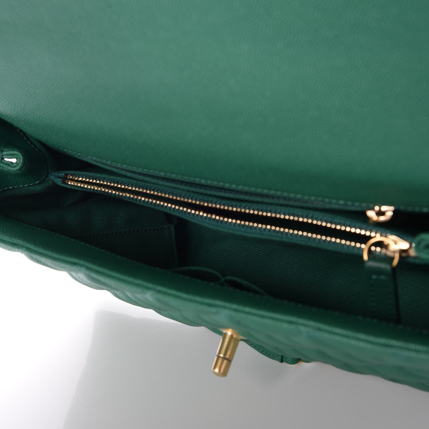 Chanel Caviar Quilted Small Coco Handle Flap Green 5 of 10