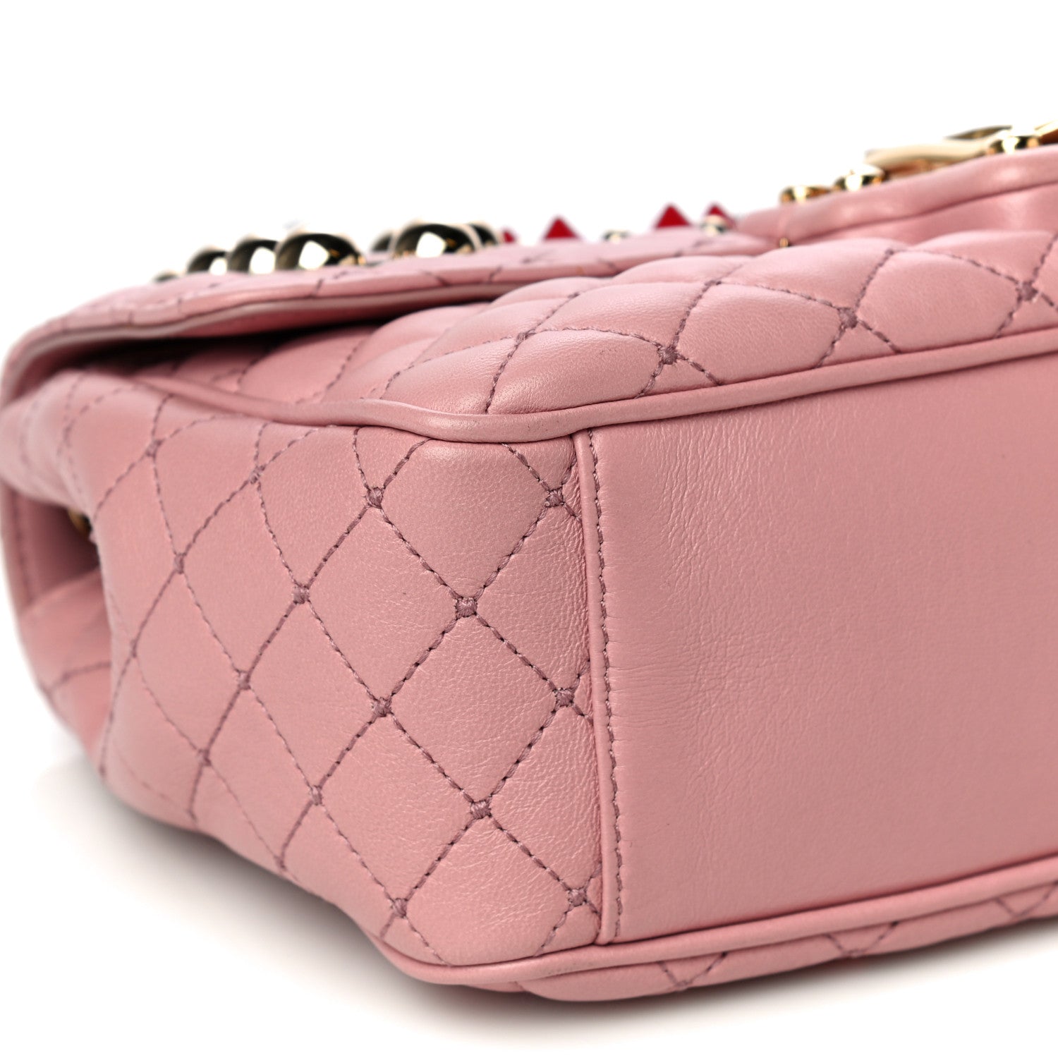 Dolce & Gabbana Lambskin Watersnake Embellished Lucia Shoulder Bag Rosa 12 of 15