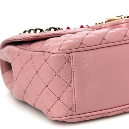 Dolce & Gabbana Lambskin Watersnake Embellished Lucia Shoulder Bag Rosa 12 of 15