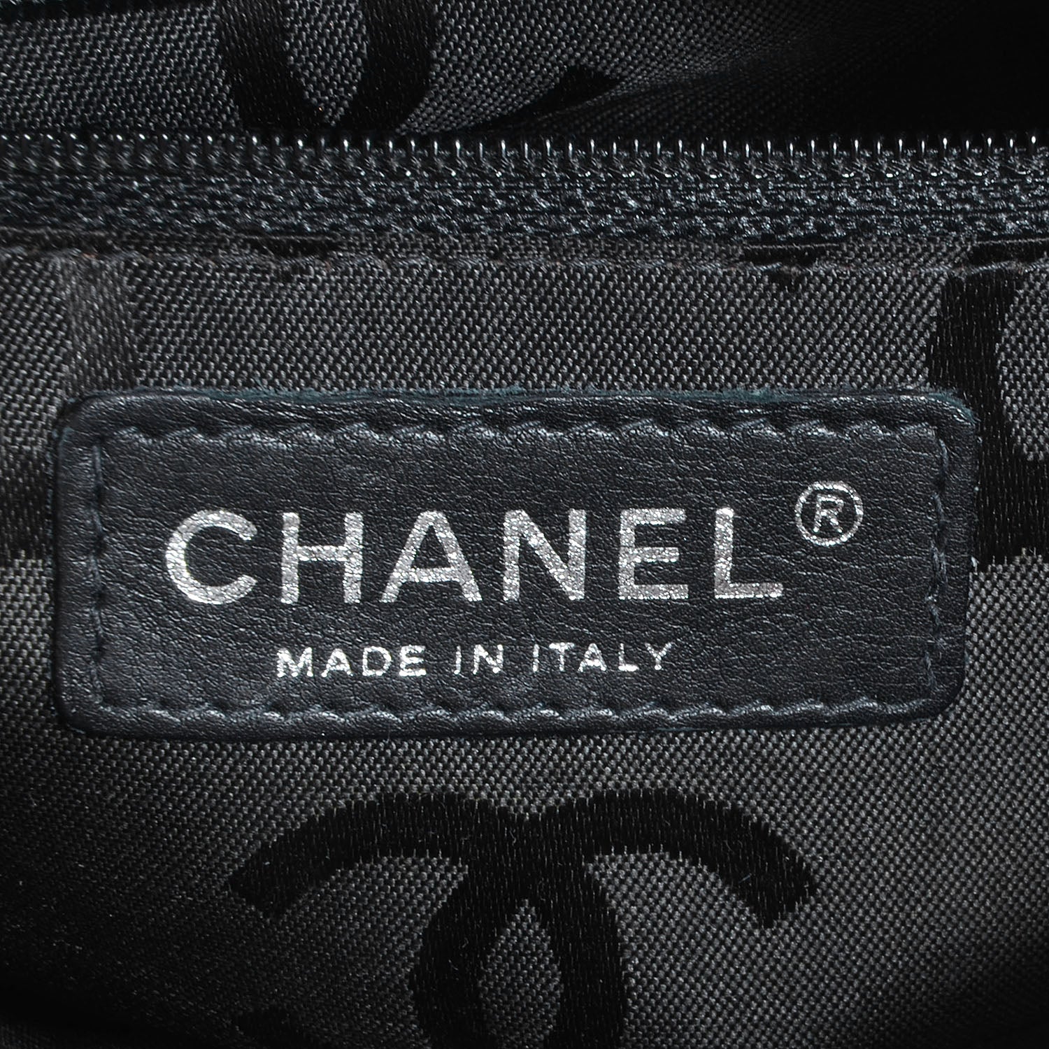 Chanel Calfskin Quilted Cambon Pochette Beige Black 7 of 8
