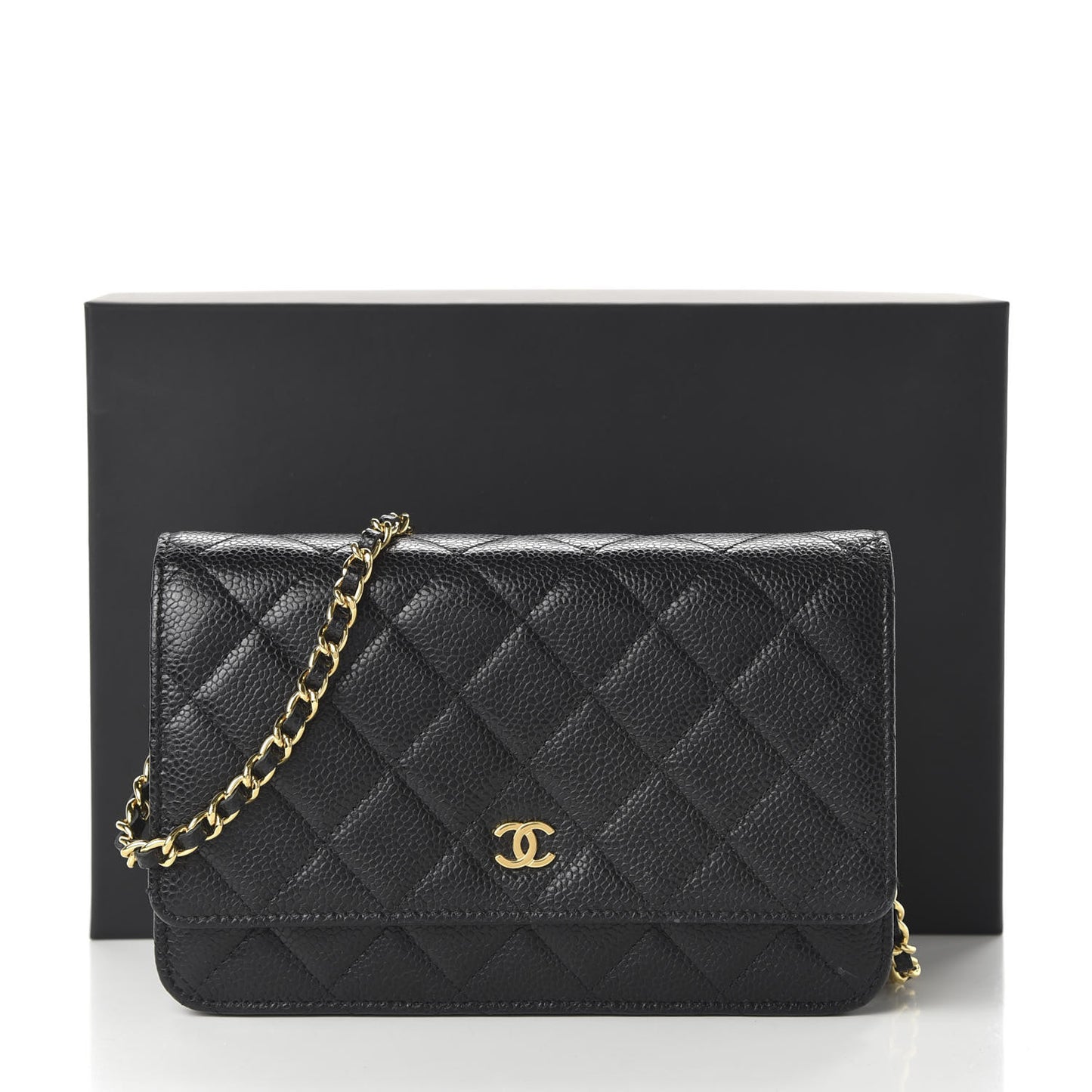 Caviar Quilted Wallet On Chain WOC Black