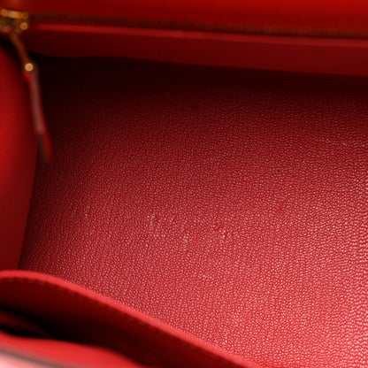 Hermes Epsom Kelly Sellier 28 Rouge Tomate 9 of 16