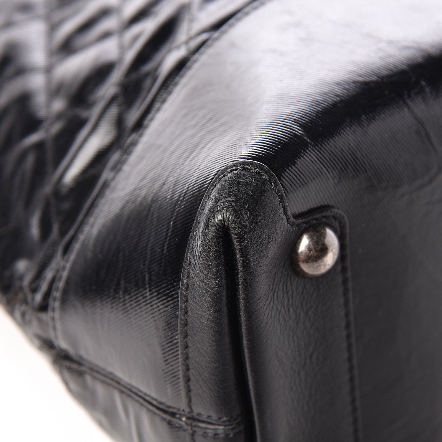 Chanel Calfskin Coated Canvas Quilted Tote Black 13 of 19