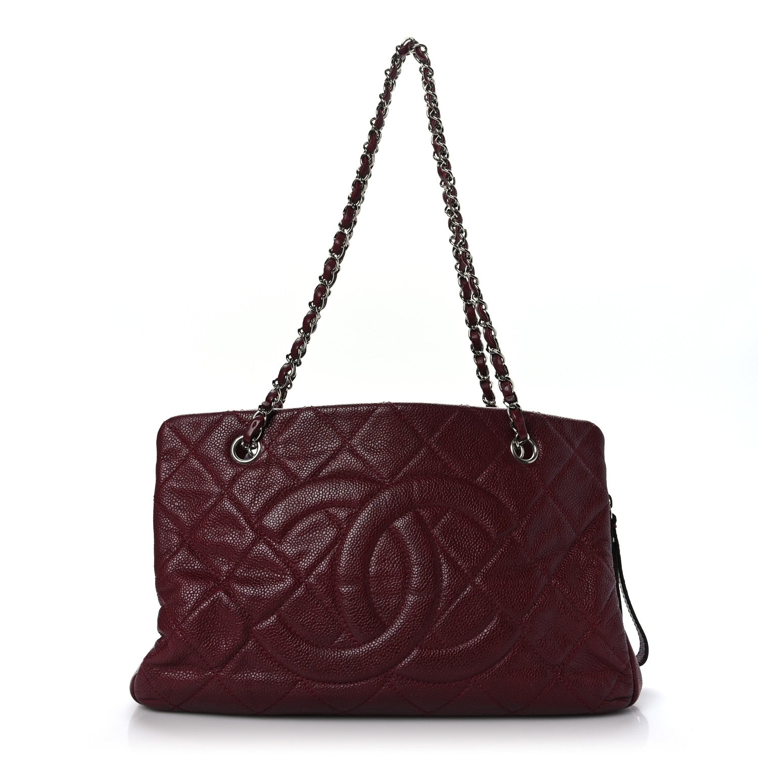Chanel Caviar Quilted Timeless CC Shopping Tote Burgundy 1 of 11