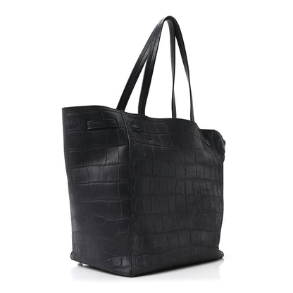 Celine Crocodile Embossed Nubuck Small Belt Cabas Phantom Navy Blue 3 of 11