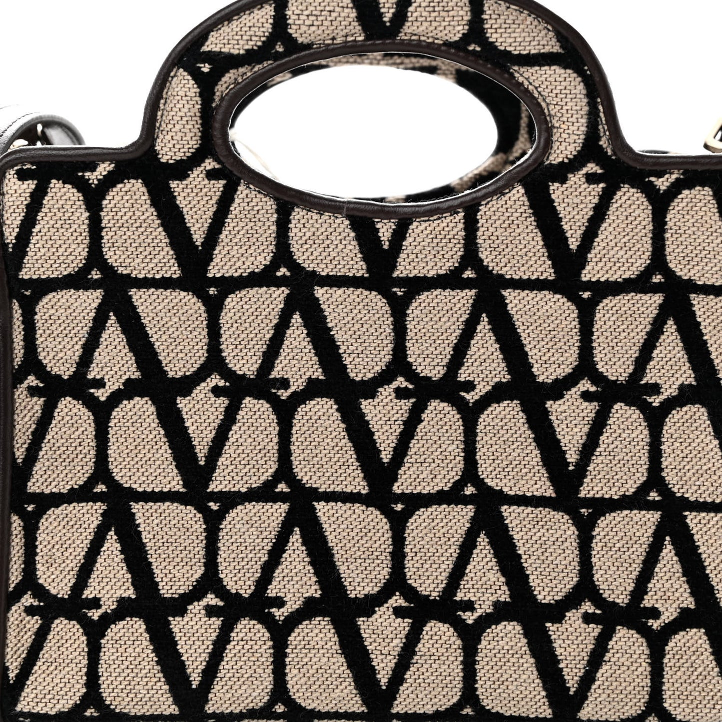 Toile Iconographe Goatskin Mini Le Troisieme Shopping Bag Naturale Black Fondant
