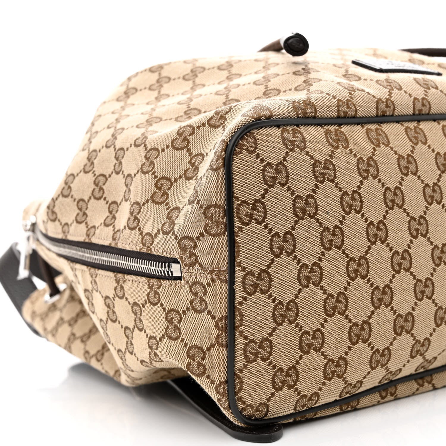 Gucci Monogram Dollar Calfskin O Drawstring Backpack Beige Ebony Testa di Moro Dark Chocolate 9 of 10