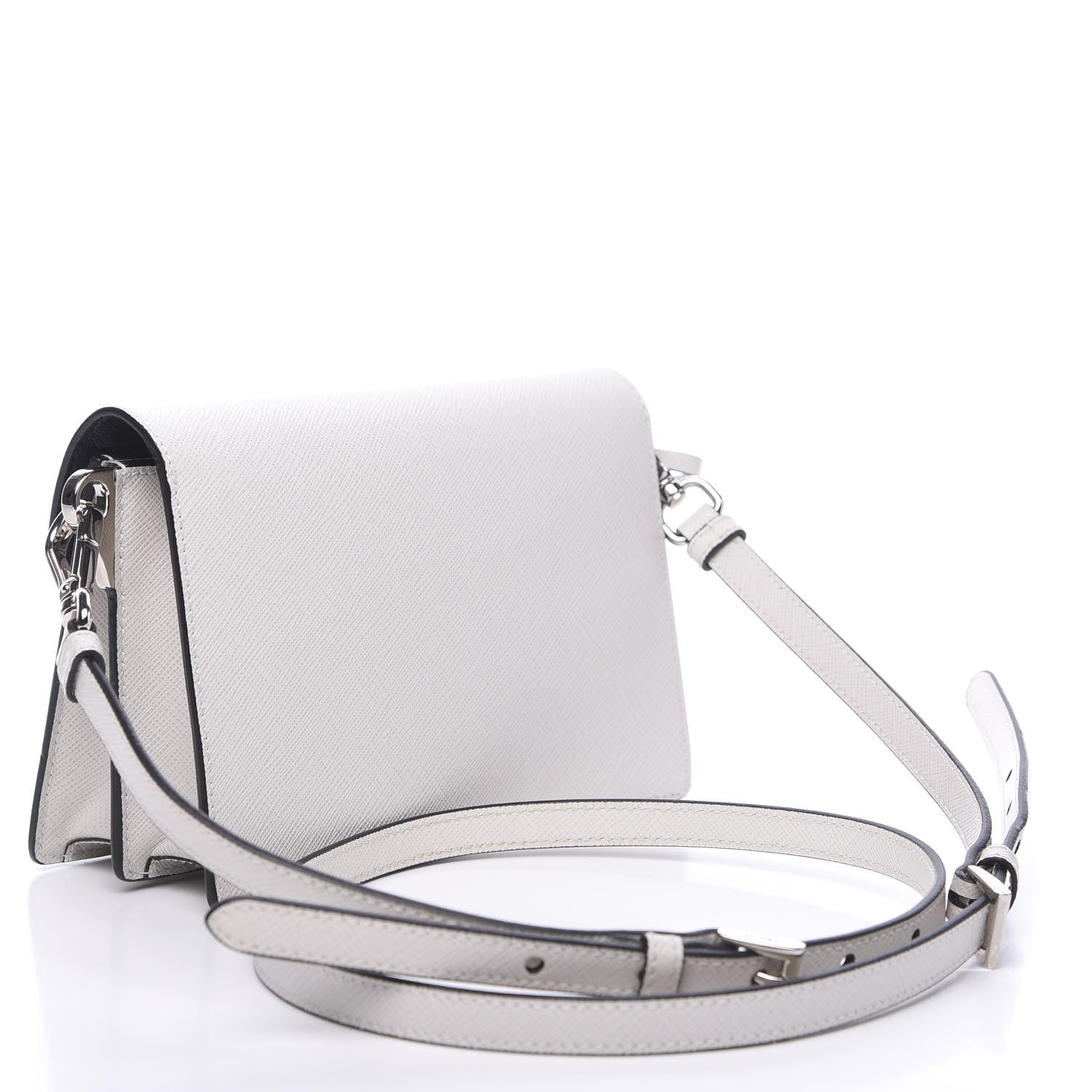 Prada Saffiano Sound Crossbody Bag White 2 of 7