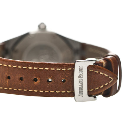 Audemars Piguet Stainless Steel Calfskin Diamond 33mm Royal Oak Quartz Watch Brown 67651ST.ZZ.1261ST.01 6 of 7