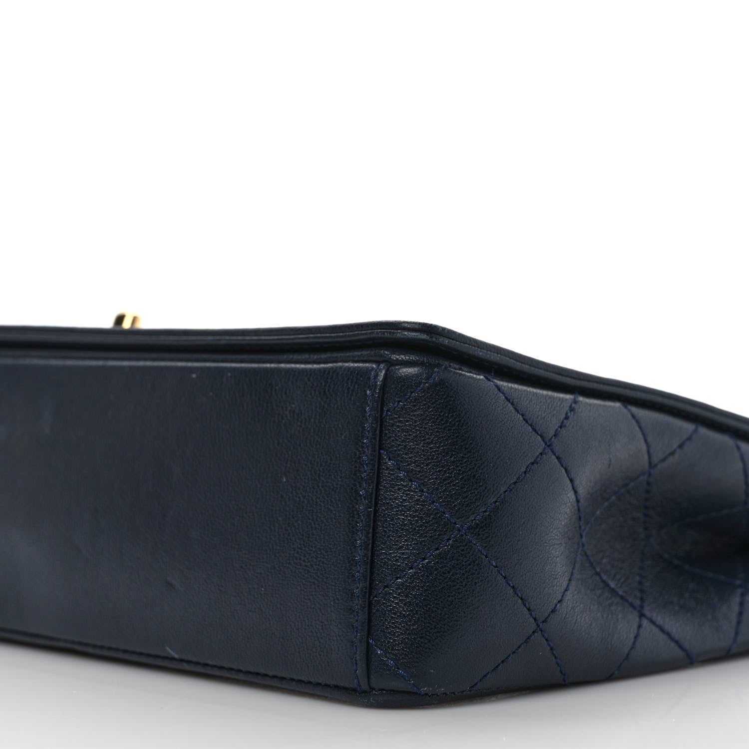 Chanel Sheepskin Quilted Vintage Mademoiselle Flap Dark Navy 9 of 9