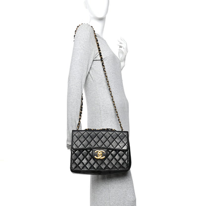 Chanel Lambskin Quilted XL Jumbo Single Flap Black 2 of 10