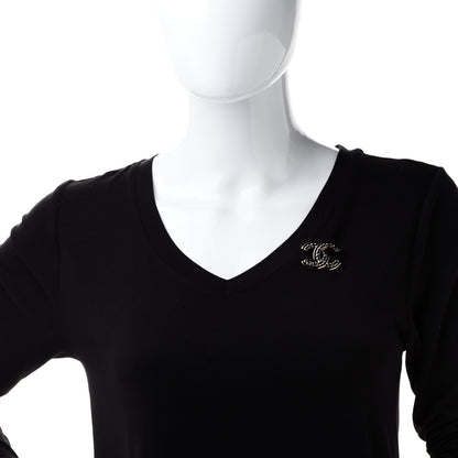 Chanel Lambskin Chain CC Chain Brooch Black Gold 2 of 5