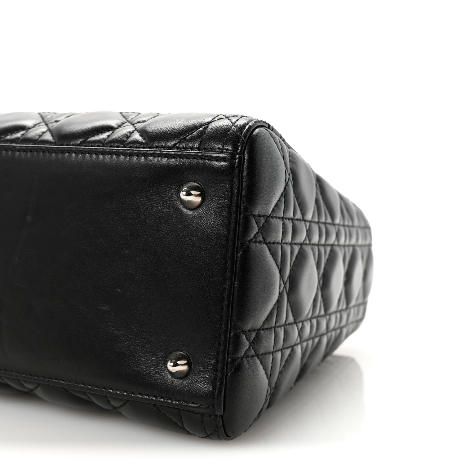 Christian Dior Lambskin Cannage Medium Lady Dior Black 9 of 10