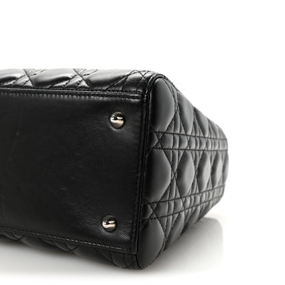 Christian Dior Lambskin Cannage Medium Lady Dior Black 9 of 10