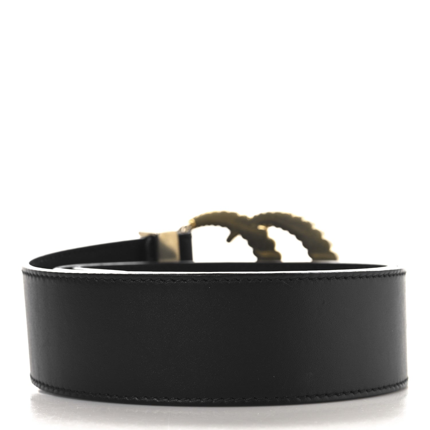 Gucci Moon Calfskin Torchon Double G 25mm Belt 80 32 Black 2 of 7