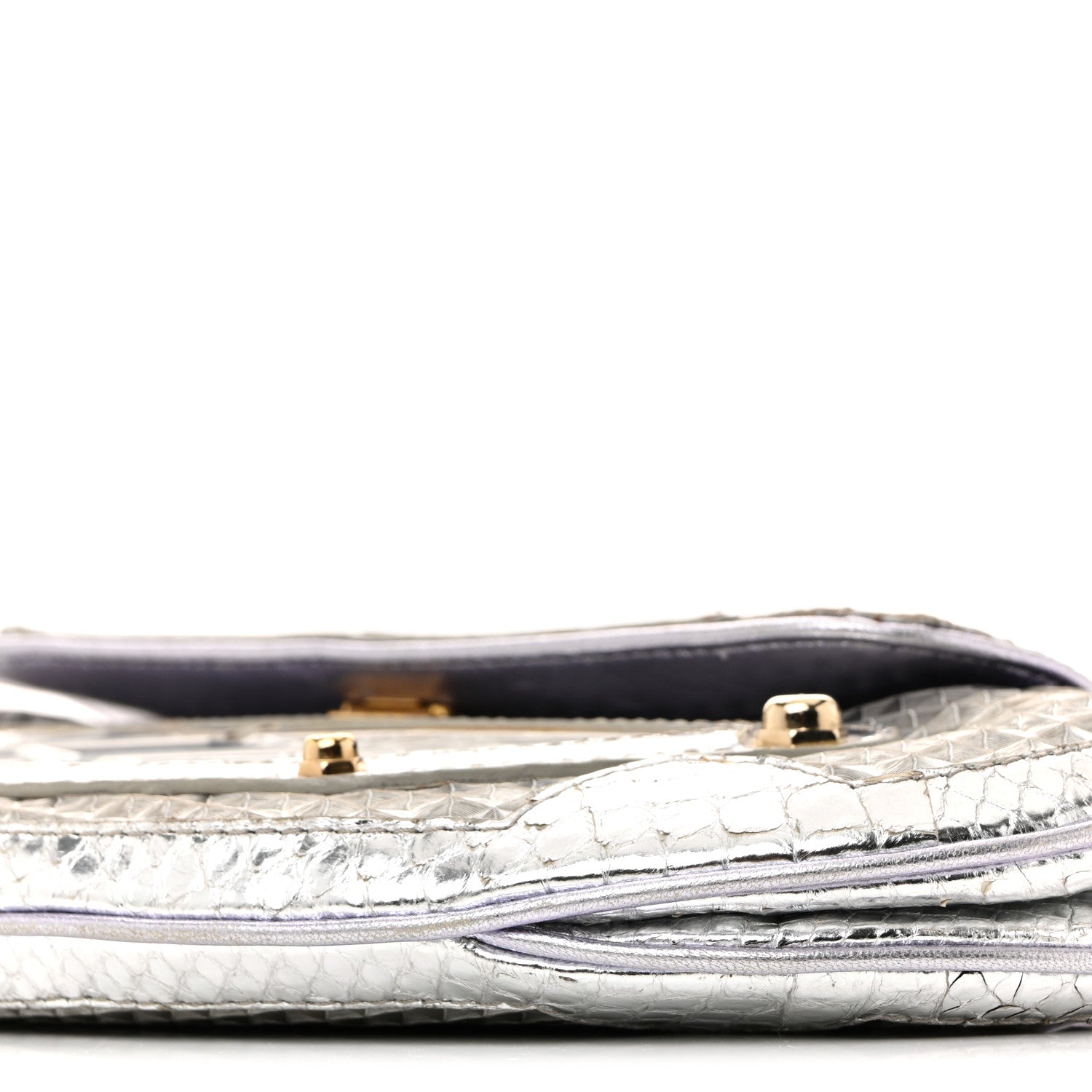 Fendi Snakeskin Nylon Vanity Mirror Clutch Transparent 10 of 14
