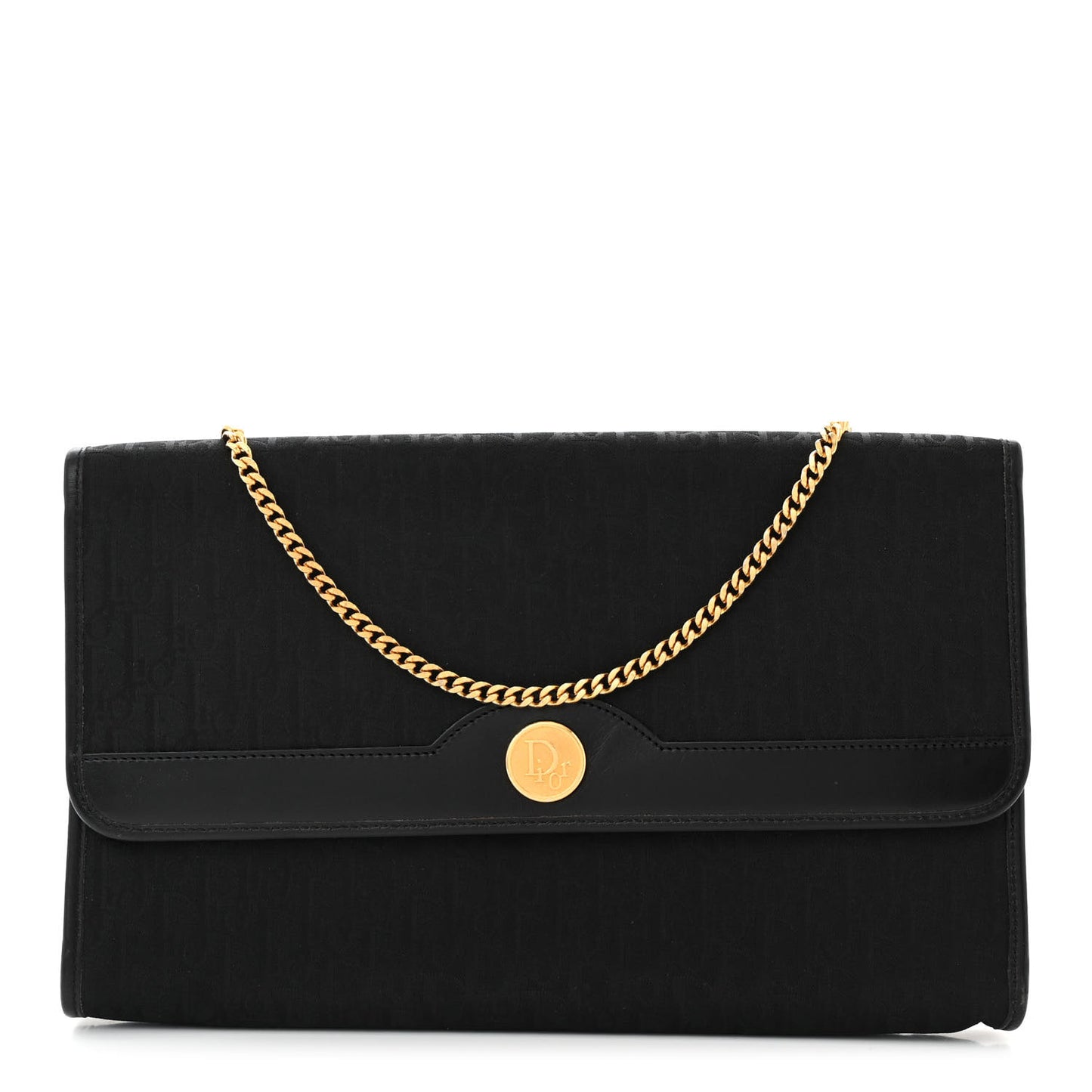 Monogram Chain Shoulder Bag Black