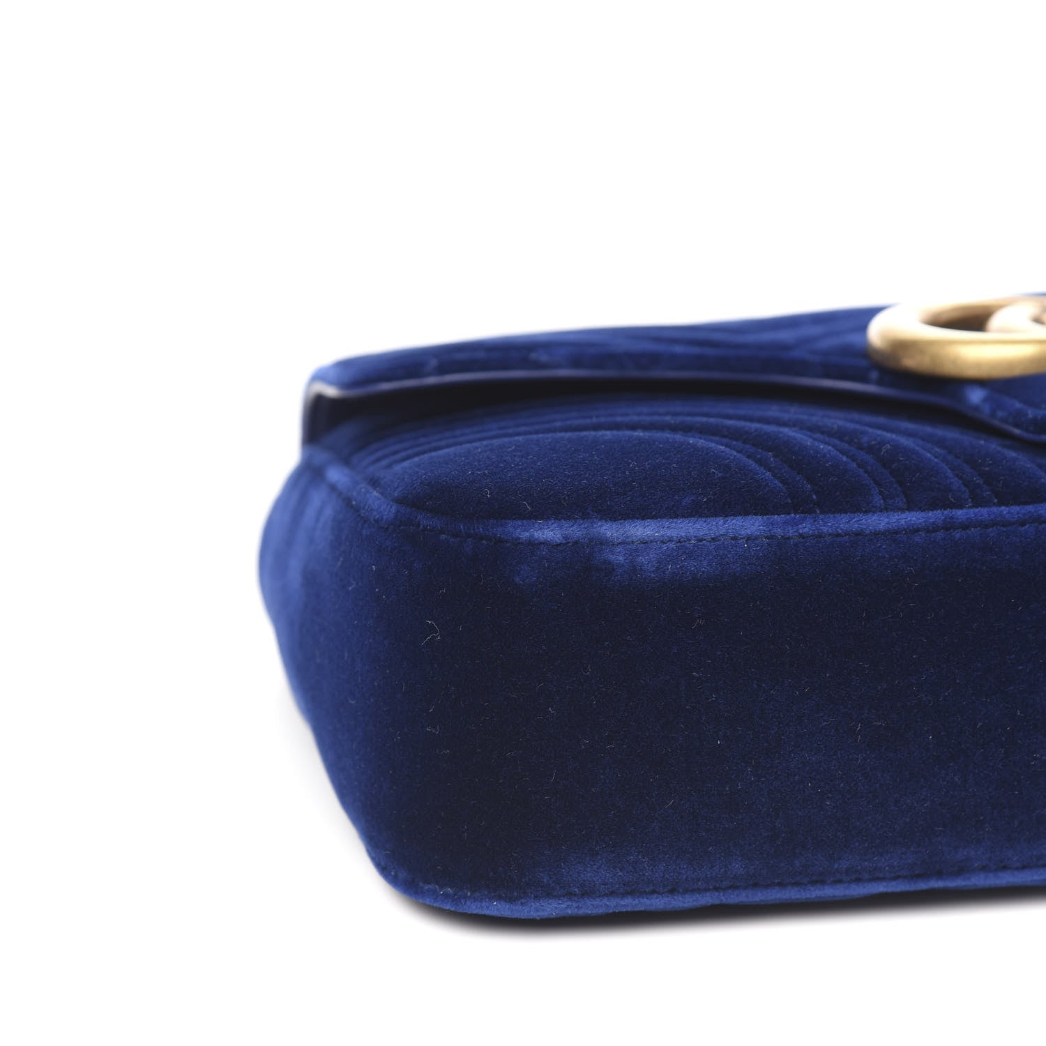 Gucci Velvet Matelasse Medium GG Marmont Shoulder Bag Cobalt Blue 7 of 9