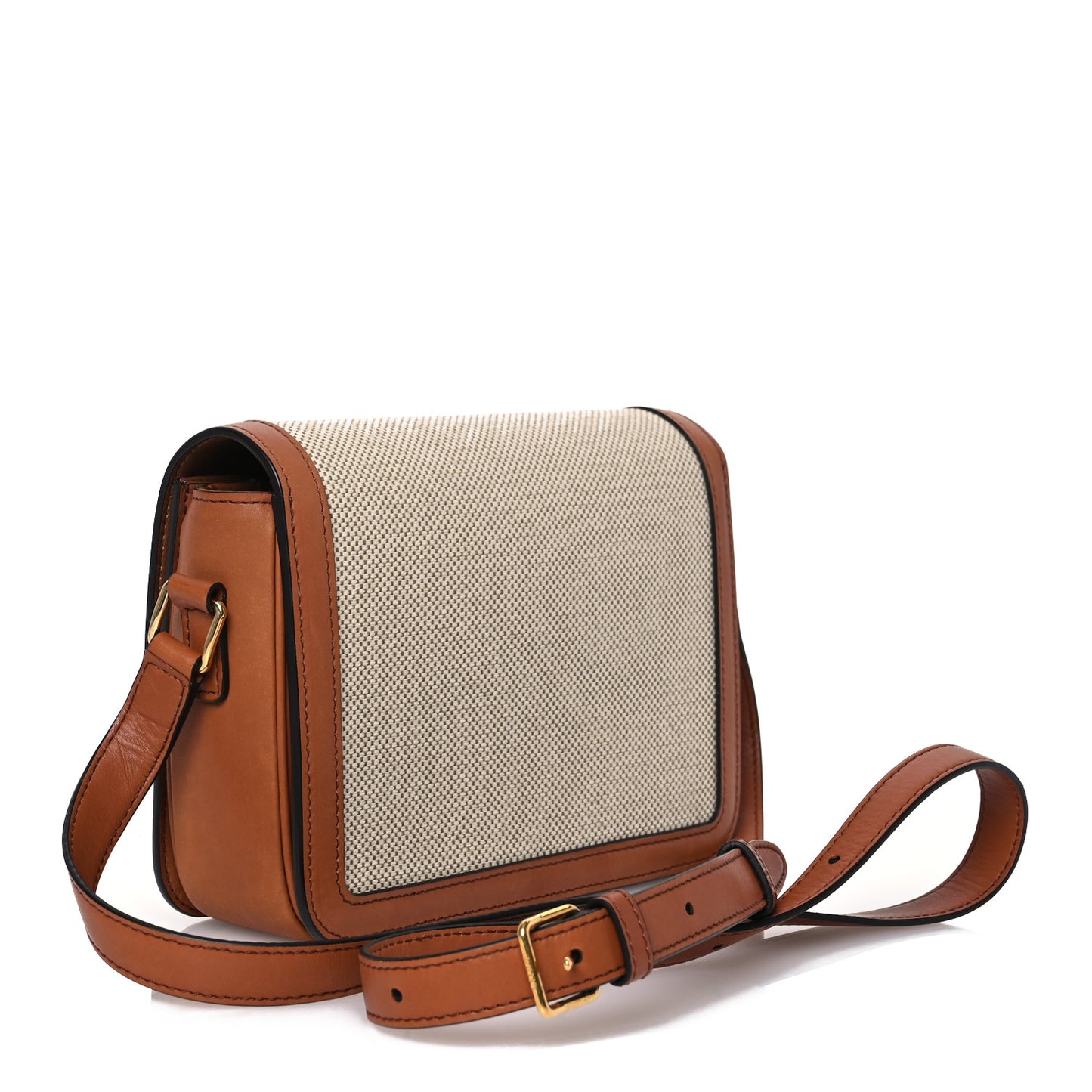 Textile Calfskin Teen Triomphe Bag Natural Tan