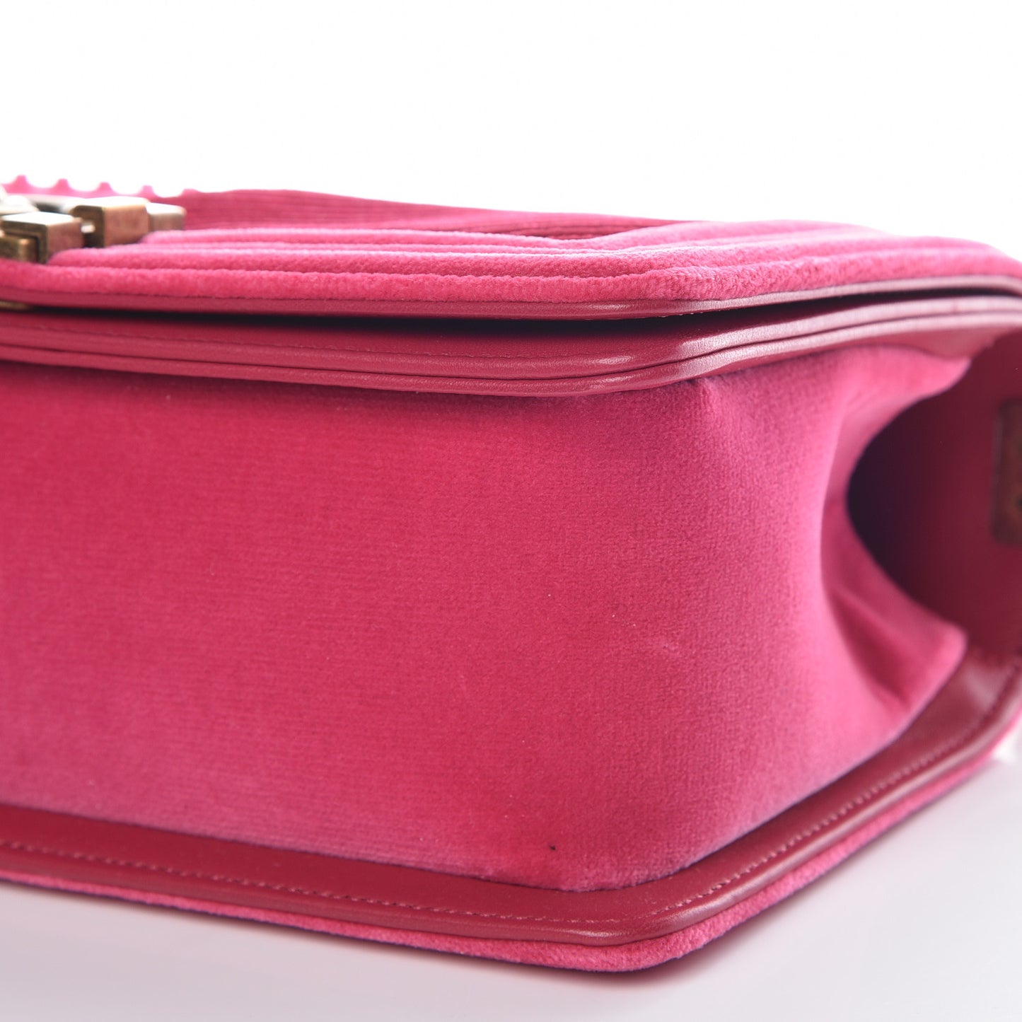 Velvet Chevron Medium Boy Flap Pink