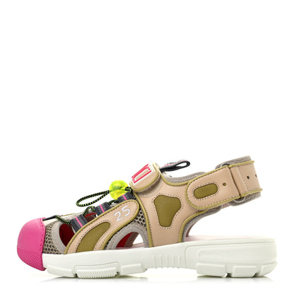 Gucci Mesh Fabric Tinsel Sport Sandals 35.5 Loess Sand Box Pink 1 of 5