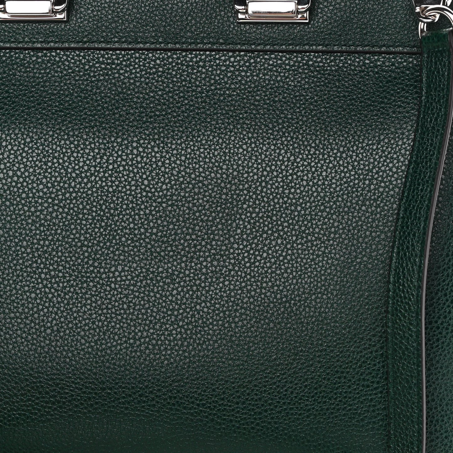 Grainy Calfskin Small Zumi Top Handle Bag Vintage Green