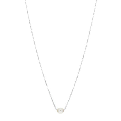 Mikimoto 18K White Gold Akoya Pearl 8mm Single Pendant Necklace 1 of 4