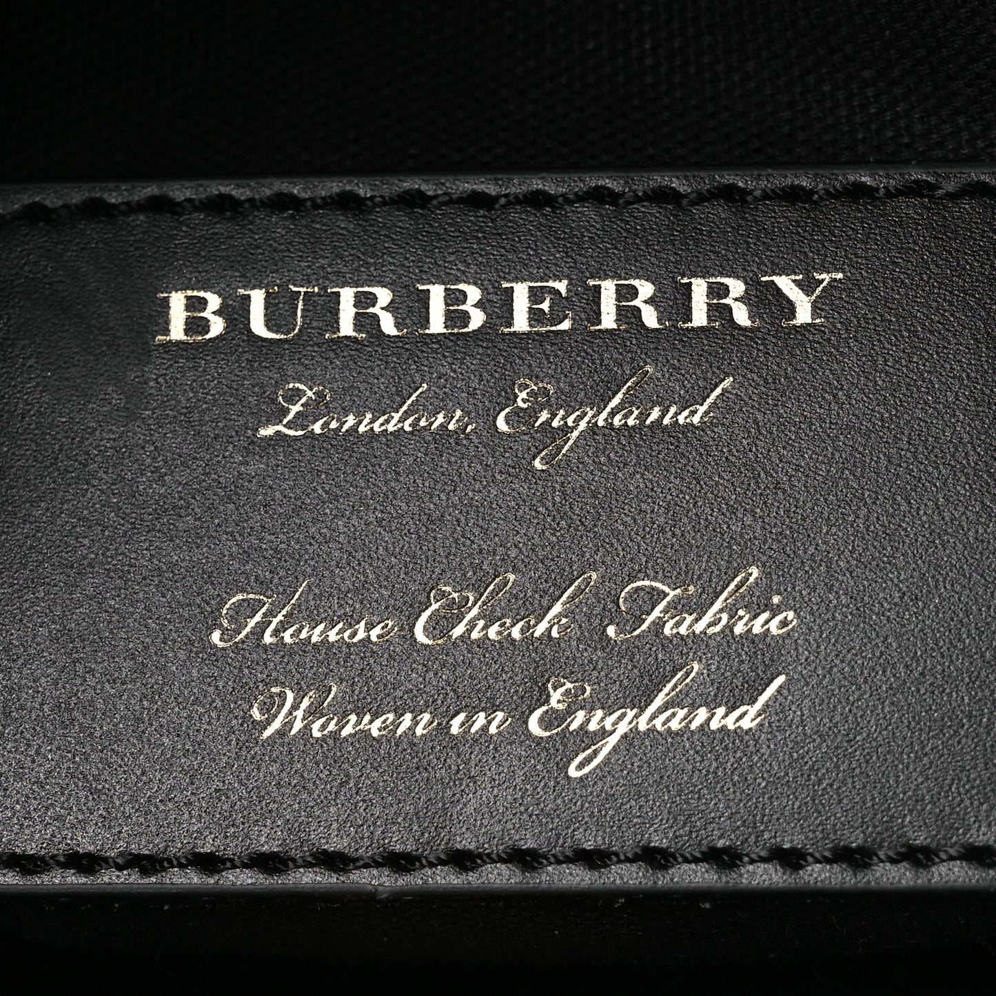 House Check Grainy Calfskin Medium Banner Tote Black