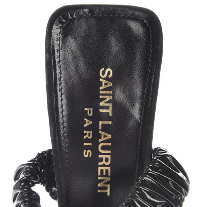 Saint Laurent Patent Freja 105 Flower Ankle Pumps 35 Black 7 of 7